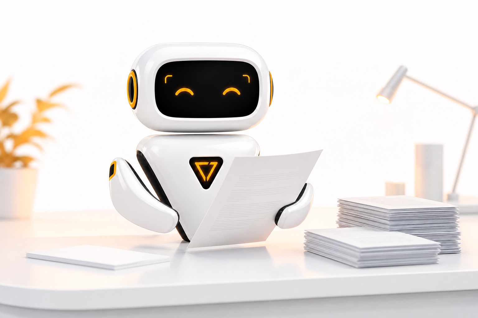 The Crucible agent reading a document at a desk